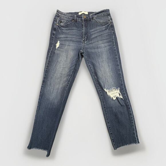 KanCan Pants - KanCan Dark Blue High Rise Distressed Jeans 11/29 RN 144635 Estilo KC5019D